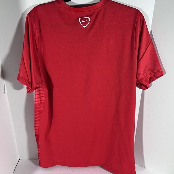 Nike Soccer Dri Fit Short Sleeve Red Striped T-Shirt Men's Size XL - Picture 6 of 6